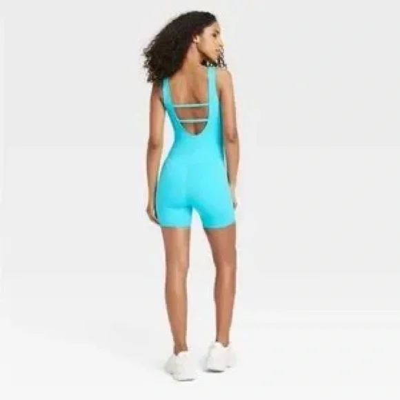NWT JoyLab Women's Cut-Out Bodysuit unitard Wave Blue - Picture 5 of 7